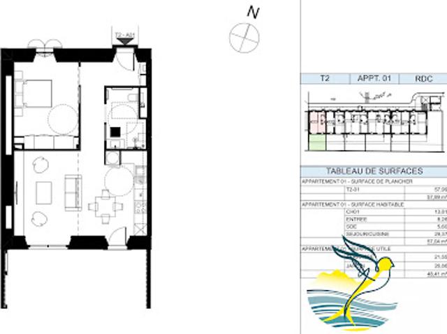 Vente Appartement 2 pièces 57 m2 Coarraze