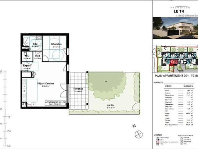 Vente Appartement 2 pièces 55 m2 Salaise sur Sanne