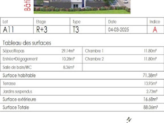 Vente Appartement 2 pièces 71.38 m2 Mont Saint Martin