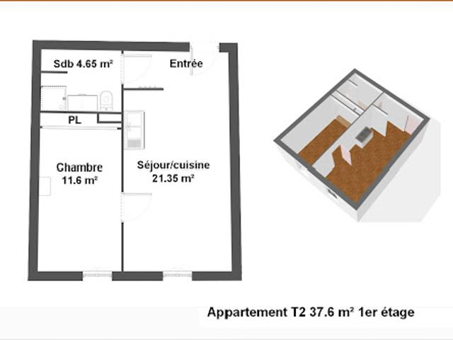 Vente Appartement 2 pièces 38 m2 Montluel