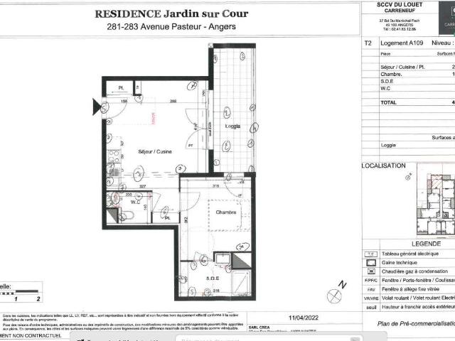 Vente appartement 2 pièces Angers Monplaisir 49
