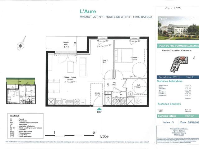 Vente appartement 2 pièces Bayeux Ouest 14