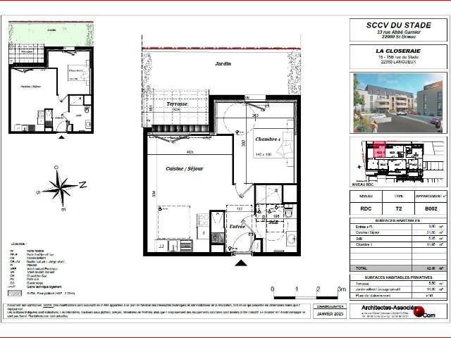 Vente appartement 2 pièces Langueux 22