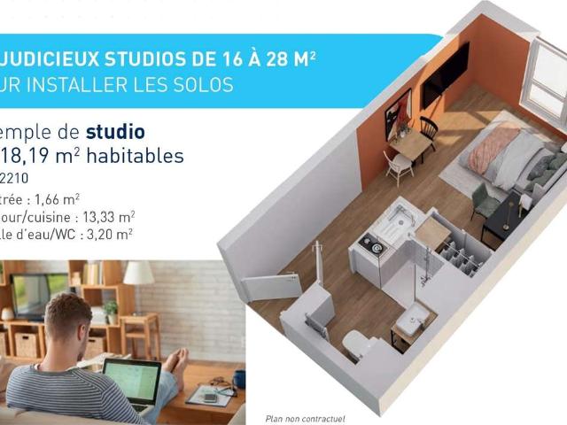Vente appartement 1 pièce Nantes 44