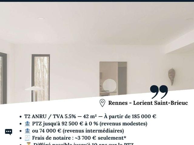 Vente appartement 2 pièces Rennes Lorient Saint Brieuc 35