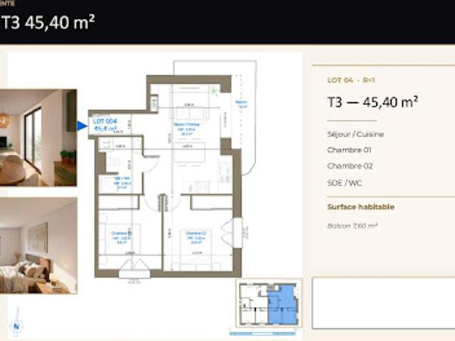 Vente Appartement 3 pièces 45.4 m2 Sète