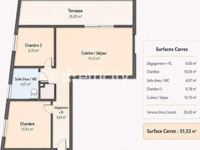 Vente Appartement 3 pièces 51.42 m2 Mions