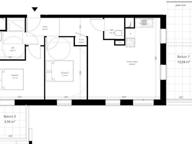 Vente Appartement 3 pièces 57.58 m2 Pléneuf Val André