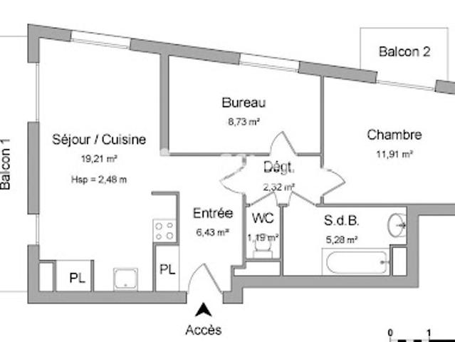 Vente Appartement 3 pièces 55.07 m2 Mions