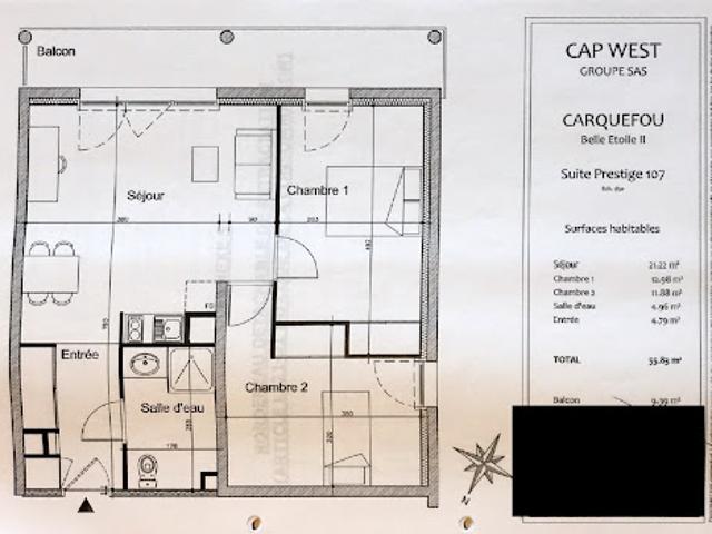Vente Appartement 3 pièces 55 m2 Carquefou