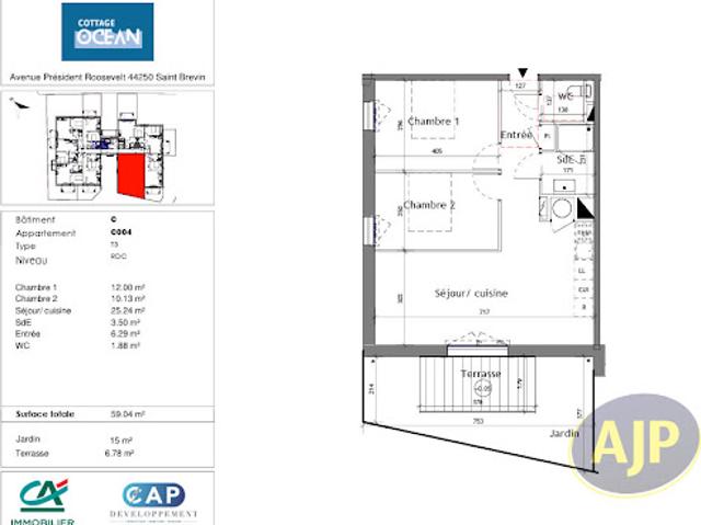 Vente Appartement 3 pièces 59.04 m2 Saint Brevin les Pins