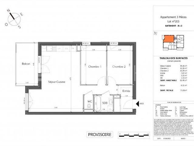 Vente Appartement 3 pièces 63 m2 Loisin