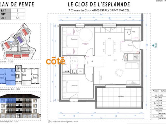 Vente Appartement 3 pièces 60.9 m2 Espaly Saint Marcel