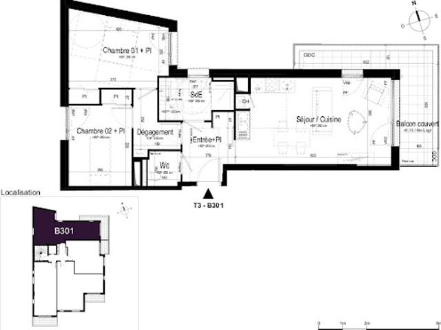 Vente Appartement 3 pièces 61.9 m2 Rennes