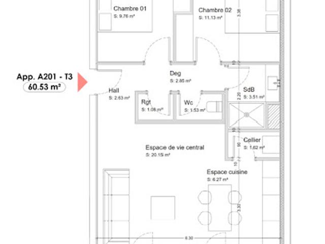 Vente Appartement 3 pièces 61 m2 Patrimonio