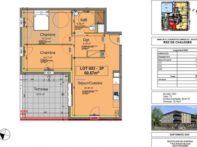 Vente Appartement 3 pièces 61 m2 Roussillon