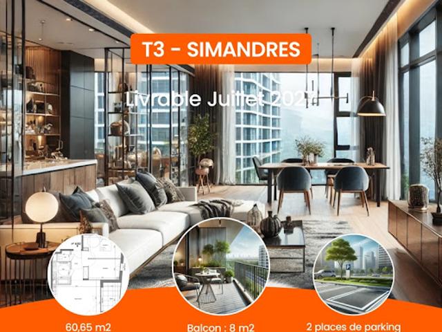 Vente Appartement 3 pièces 61 m2 Simandres
