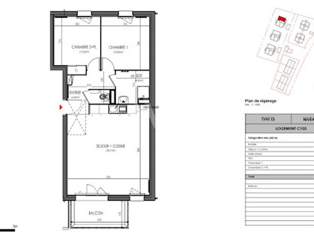 Vente Appartement 3 pièces 62.81 m2 Pellouailles les Vignes