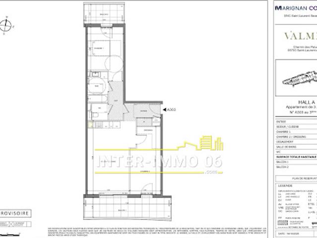Vente Appartement 3 pièces 67 m2 Saint Laurent du Var