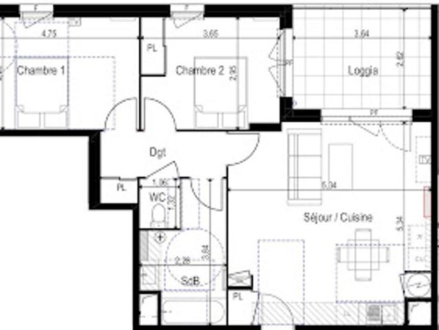 Vente Appartement 3 pièces 64.14 m2 Agde