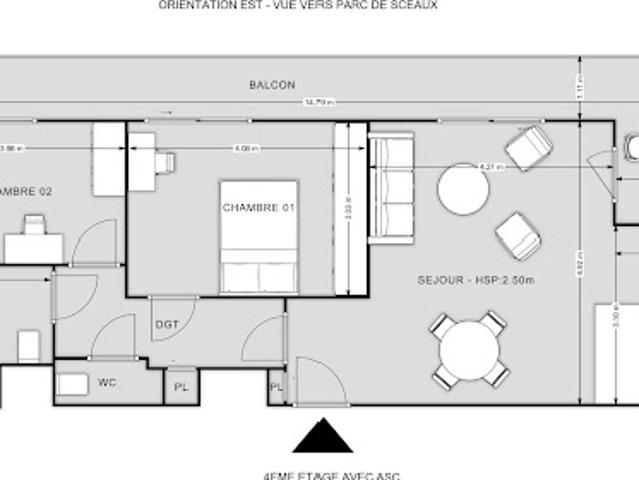 Vente Appartement 3 pièces 64 m2 Chatenay malabry