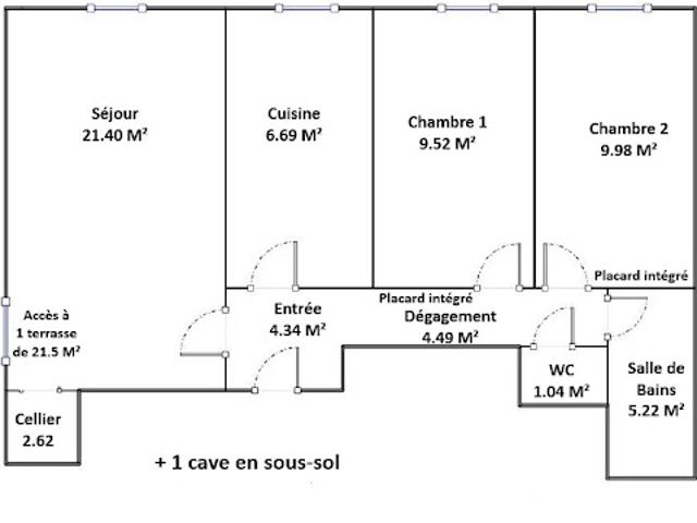 Vente Appartement 3 pièces 65.3 m2 Chatou