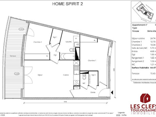 Vente Appartement 3 pièces 65 m2 Toulouse