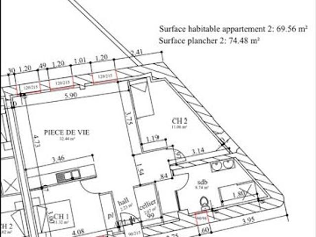 Vente Appartement 3 pièces 68.01 m2 Claret