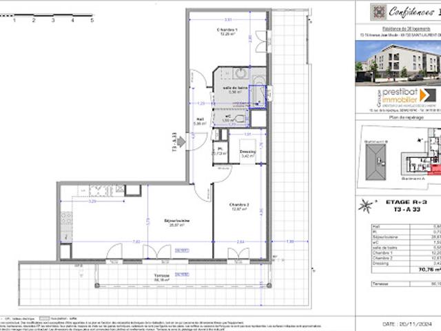 Vente Appartement 3 pièces 70.76 m2 Saint Laurent de Mure