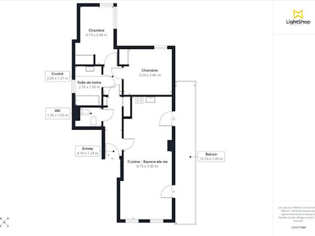 Vente Appartement 3 pièces 72 m2 Paris 19ème