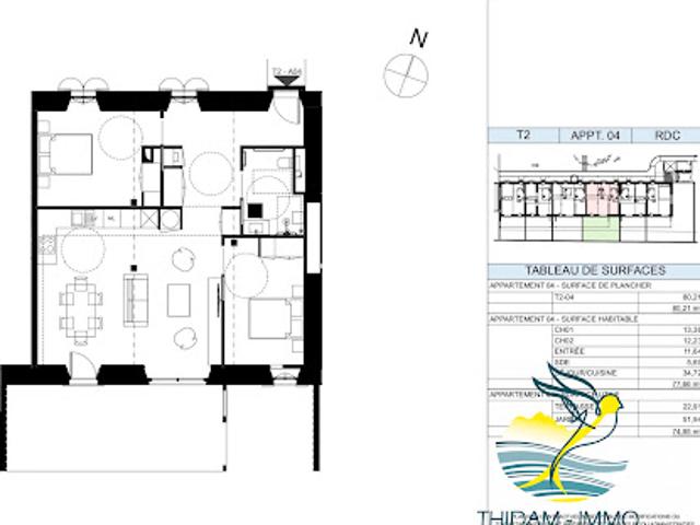 Vente Appartement 3 pièces 77 m2 Coarraze