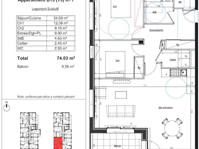 Vente Appartement 3 pièces 74.03 m2 Retiers
