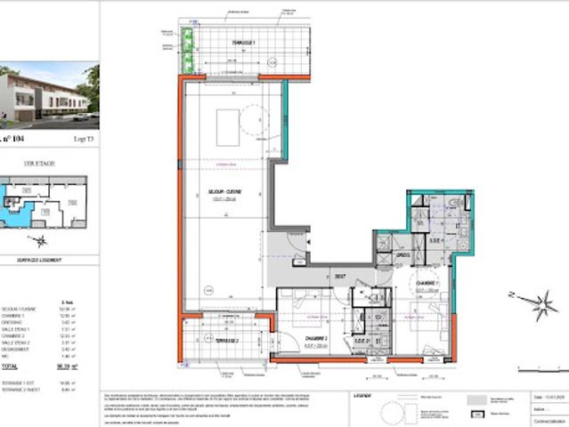 Vente Appartement 3 pièces 98.39 m2 La Turballe