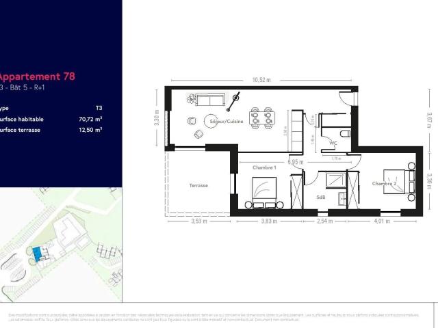 Vente Appartement 3 pièces