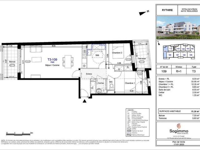 Vente appartement 3 pièces Treillières 44