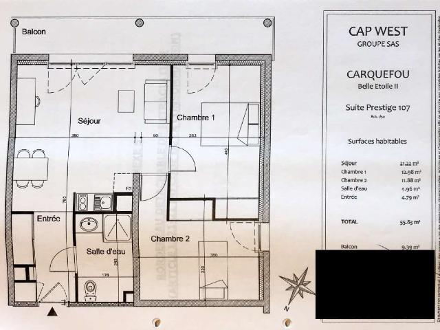 Vente appartement 3 pièces Carquefou 44