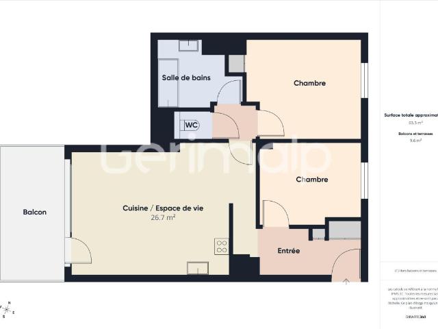 Vente Appartement 3 pièces + cuisine 64 m² 369 000 €