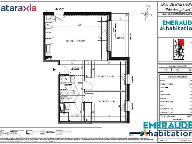 Vente appartement 3 pièces Dol de Bretagne 35