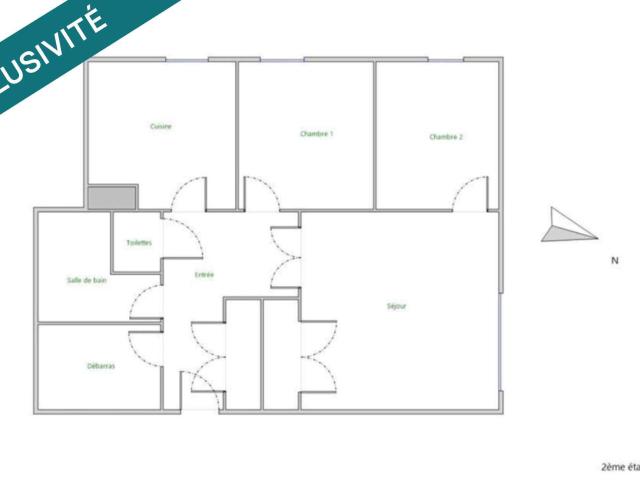 Vente appartement 3 pièces Nantes Bellevue 44