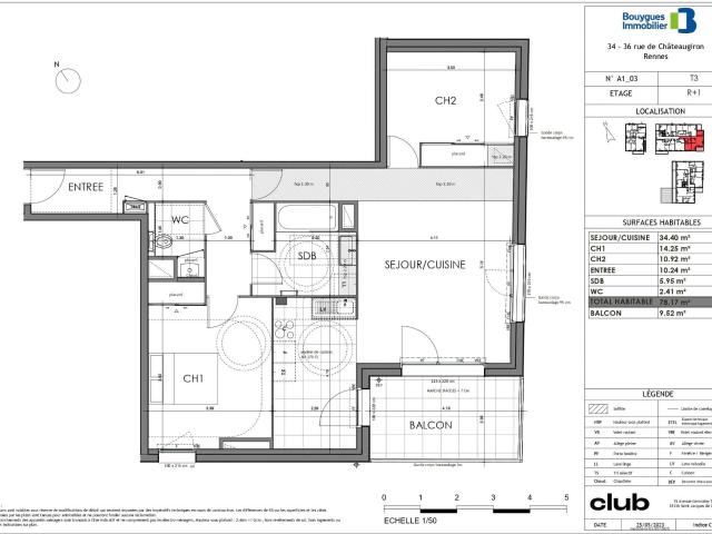 Vente appartement 3 pièces Rennes Poterie 35