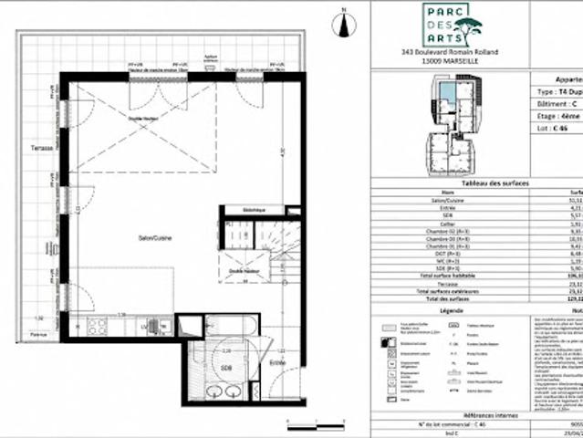Vente Duplex 4 pièces 106 m2 Marseille 9ème