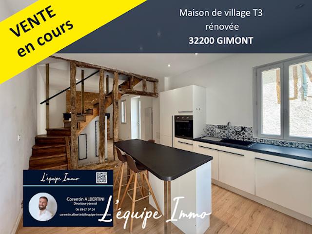 Vente Maison 3 pièces 65 m2 Gimont