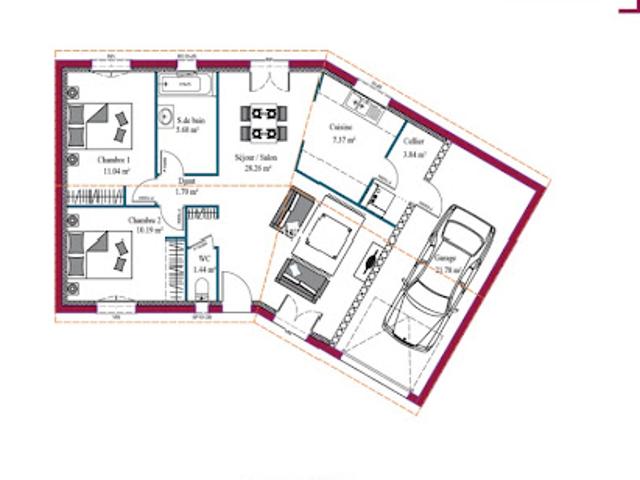 Vente Maison 3 pièces 69 m2 Puyravault