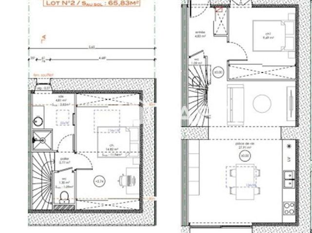 Vente Maison 3 pièces 70 m2 Sainte Luce sur Loire