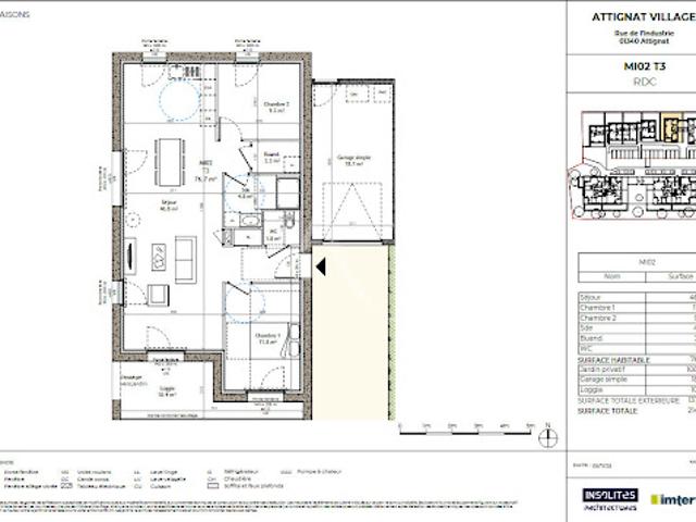 Vente Maison 3 pièces 76.7 m2 Attignat