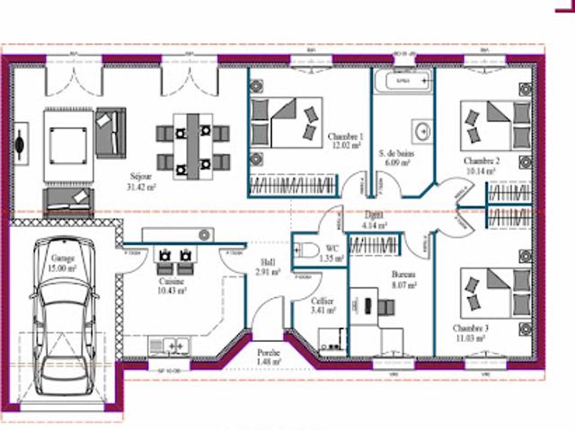 Vente Maison 3 pièces 92 m2 Doudrac
