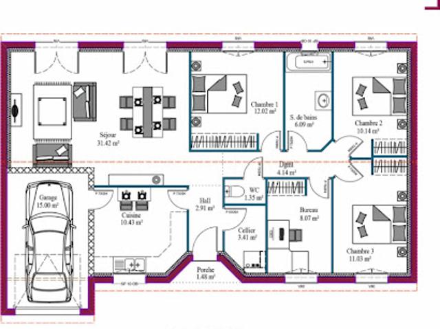 Vente Maison 3 pièces 92 m2 Mongauzy