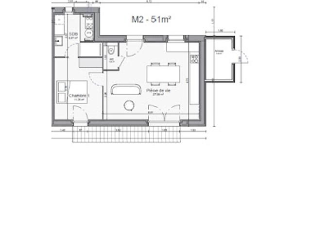 Vente Maison 2 pièces 51 m2 Bletterans