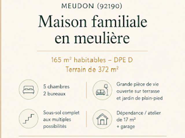 Vente Maison 7 pièces 165 m2 Meudon