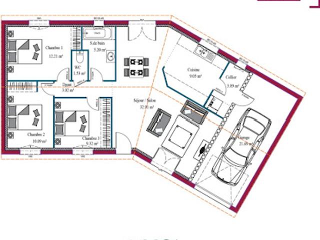 Vente Maison 4 pièces 107 m2 Brax
